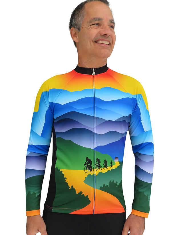 Mountain (wordless) Long Sleeve Bike Jersey - Free Spirit Bike Jerseys
