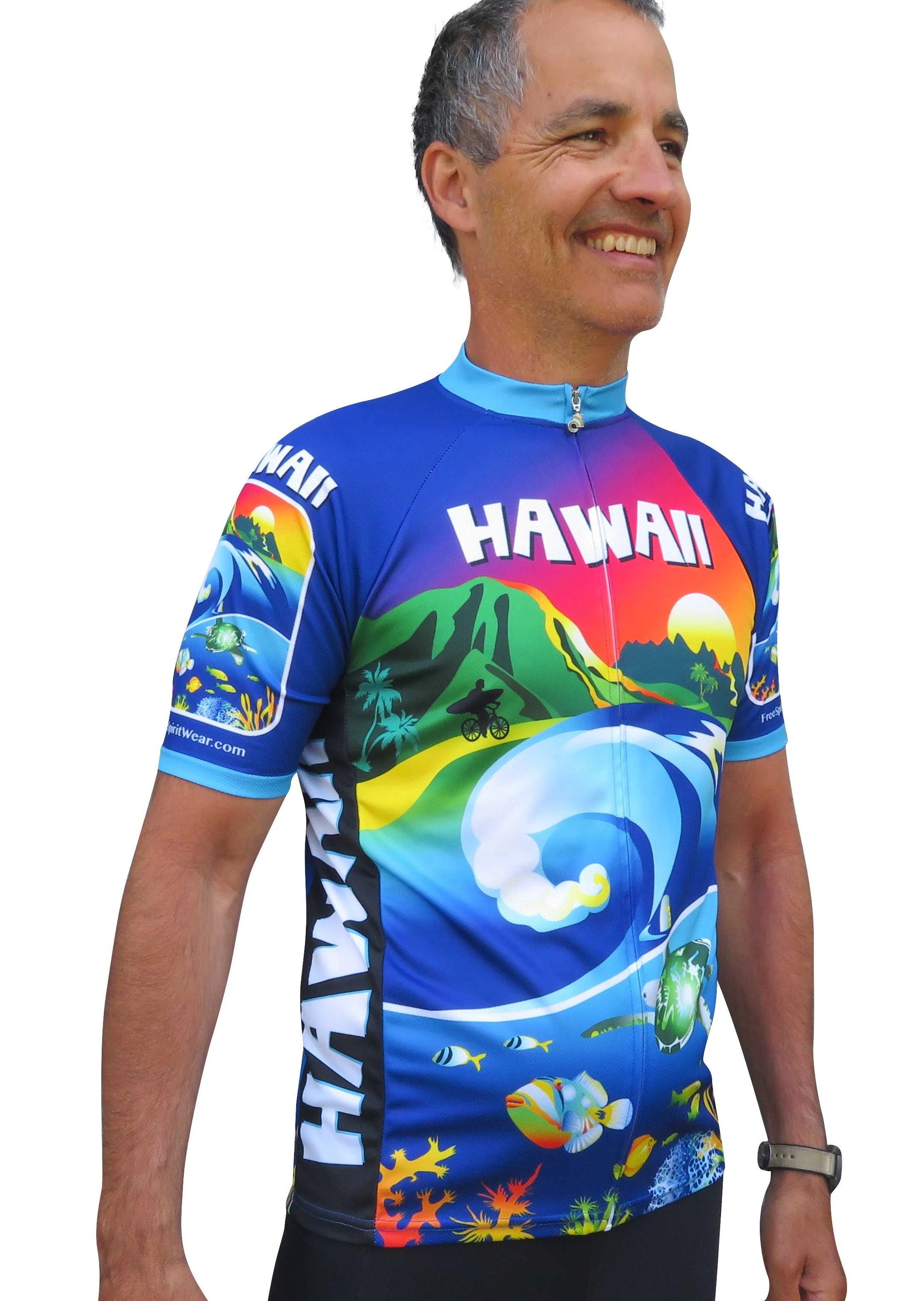 サイクルジャージ　ハワイ Stay Cool Whale Jersey Red/Navy | サイクルジャージ - 7