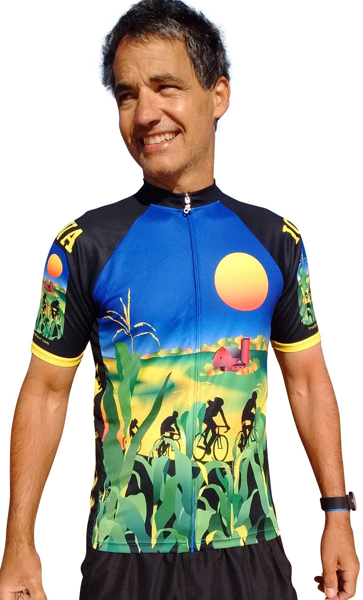 Washington Mt Rainier Mens M Cycling Jersey Kathy Sarns Art Free Spirit Wear